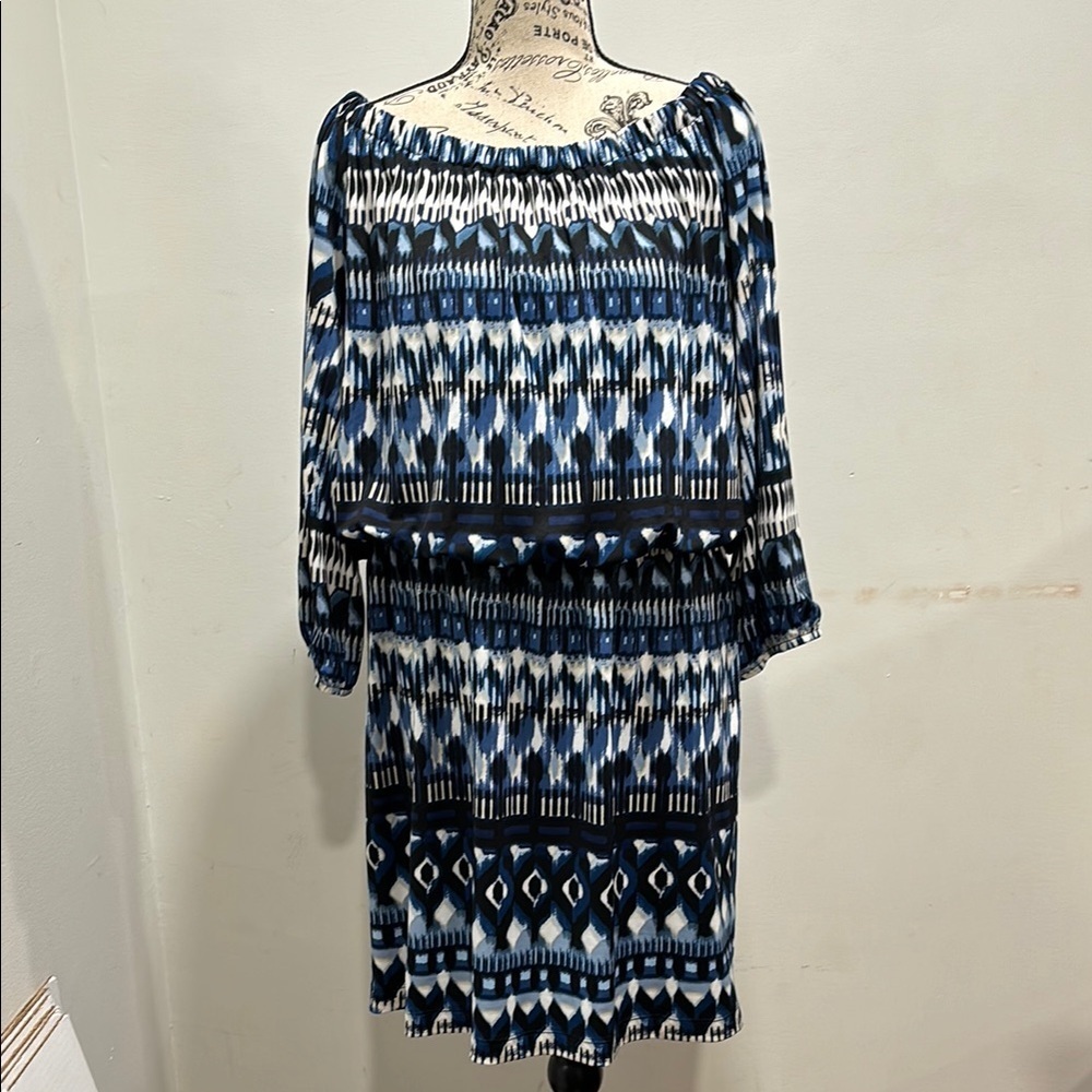 Ab studio Dress Black Navy Blue Modern Size X Large